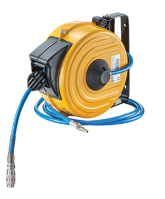 Druckluft Schlauchaufroller 8mm 15 Meter inkl. Kupplung Fortec